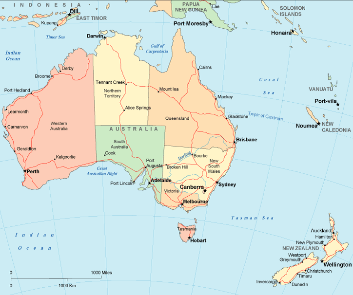 map of australia