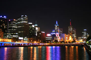 melbourne australia skyline at night